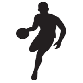 Boys basketball player in silhouette
